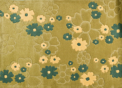 Ковер VALENCIA green Цветы ОВАЛ